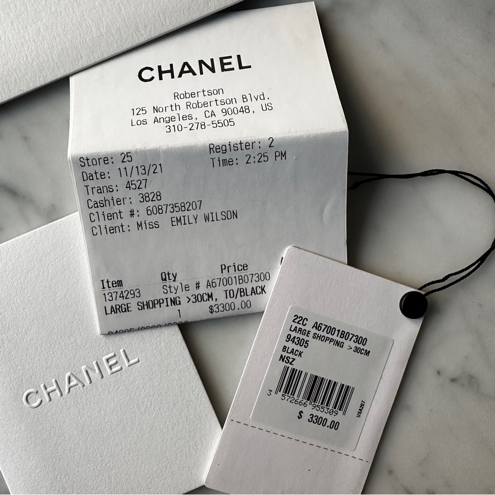 Chanel Large Shopper 30cm Black with Silver Hardware 2021 - Picture 14 of 14